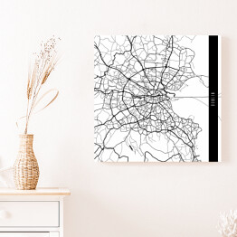 Obraz na płótnie Mapy miast świata - Dublin - biała