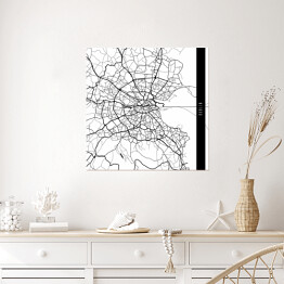 Plakat samoprzylepny Mapy miast świata - Dublin - biała