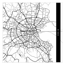 Plakat samoprzylepny Mapy miast świata - Dublin - biała