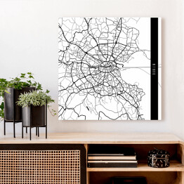 Obraz na płótnie Mapy miast świata - Dublin - biała