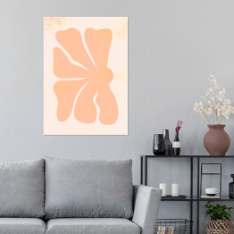 Plakat samoprzylepny Abstrakcyjny brzoskwiniowy kwiat