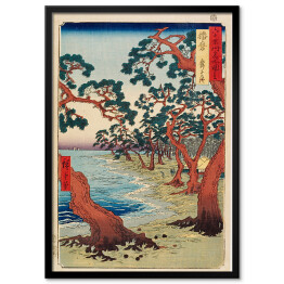 Plakat w ramie Utugawa Hiroshige Plaża Harima Maiko. Reprodukcja