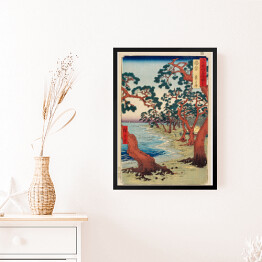 Obraz w ramie Utugawa Hiroshige Plaża Harima Maiko. Reprodukcja