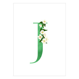 Plakat samoprzylepny Roślinny alfabet - litera J jak jaśminowiec