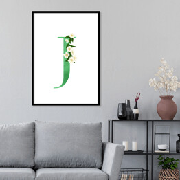 Plakat w ramie Roślinny alfabet - litera J jak jaśminowiec