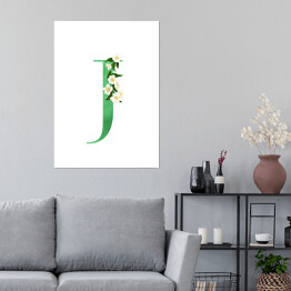 Plakat samoprzylepny Roślinny alfabet - litera J jak jaśminowiec