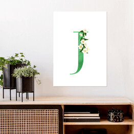 Plakat Roślinny alfabet - litera J jak jaśminowiec