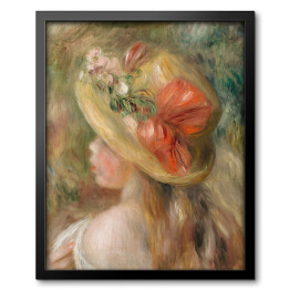 Obraz w ramie Auguste Renoir Jeune fille au chapeau. Kobieta w kapeluszu. Reprodukcja