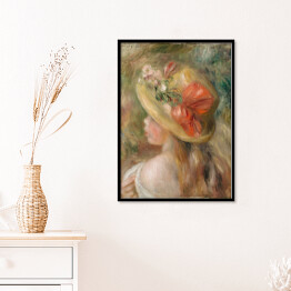Plakat w ramie Auguste Renoir Jeune fille au chapeau. Kobieta w kapeluszu. Reprodukcja