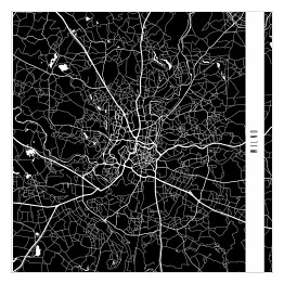 Plakat samoprzylepny Mapa miast świata - Wilno - czarna