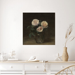 Plakat samoprzylepny Henri Fantin-Latour Martwa natura z różami. Reprodukcja