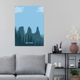 Plakat Ilustracja - Góry Stołowe, górski krajobraz
