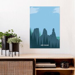 Plakat samoprzylepny Ilustracja - Góry Stołowe, górski krajobraz