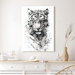 Obraz klasyczny Tygrys - portret zwierzaka Rysunek