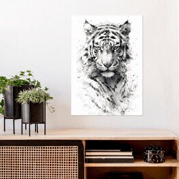 Plakat Tygrys - portret zwierzaka Rysunek