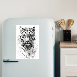 Magnes dekoracyjny Tygrys - portret zwierzaka Rysunek