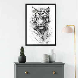 Obraz w ramie Tygrys - portret zwierzaka Rysunek