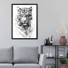 Obraz w ramie Tygrys - portret zwierzaka Rysunek