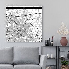 Obraz na płótnie Mapa miast świata - Nikozja - biała
