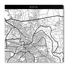 Obraz na płótnie Mapa miast świata - Nikozja - biała