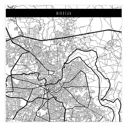 Plakat samoprzylepny Mapa miast świata - Nikozja - biała