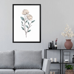 Obraz w ramie Szkic kwiaty rysunek minimalistyczny