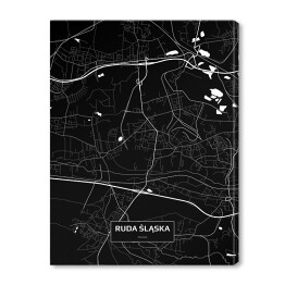 Obraz na płótnie Mapa Rudy Śląskiej czarno-biała