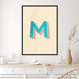 Plakat w ramie Kolorowe litery z efektem 3D - "M"