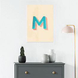 Plakat samoprzylepny Kolorowe litery z efektem 3D - "M"