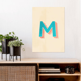 Plakat Kolorowe litery z efektem 3D - "M"
