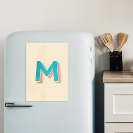 Magnes dekoracyjny Kolorowe litery z efektem 3D - "M"