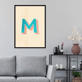 Plakat w ramie Kolorowe litery z efektem 3D - "M"