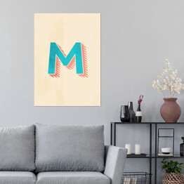 Plakat samoprzylepny Kolorowe litery z efektem 3D - "M"