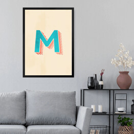 Obraz w ramie Kolorowe litery z efektem 3D - "M"