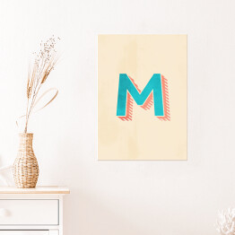 Plakat Kolorowe litery z efektem 3D - "M"
