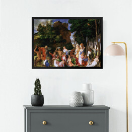 Obraz w ramie Tycjan "The Feast of the Gods"