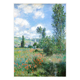 Plakat samoprzylepny Claude Monet View of Vétheuil. Reprodukcja obrazu