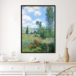 Plakat w ramie Claude Monet View of Vétheuil. Reprodukcja obrazu