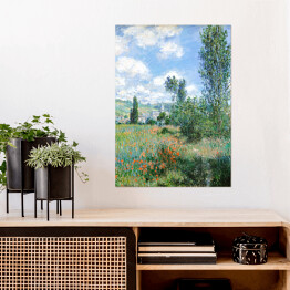 Plakat samoprzylepny Claude Monet View of Vétheuil. Reprodukcja obrazu
