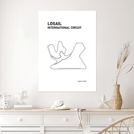 Plakat Losail International Circuit - Tory wyścigowe Formuły 1 - białe tło