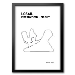 Obraz w ramie Losail International Circuit - Tory wyścigowe Formuły 1 - białe tło