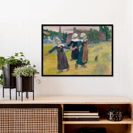 Plakat w ramie Paul Gauguin "Tańczące dziewczyny z Breton, Pont-Aven" - reprodukcja
