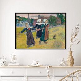 Plakat w ramie Paul Gauguin "Tańczące dziewczyny z Breton, Pont-Aven" - reprodukcja