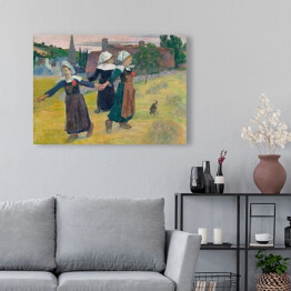 Obraz na płótnie Paul Gauguin "Tańczące dziewczyny z Breton, Pont-Aven" - reprodukcja