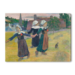 Obraz na płótnie Paul Gauguin "Tańczące dziewczyny z Breton, Pont-Aven" - reprodukcja