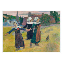Plakat samoprzylepny Paul Gauguin "Tańczące dziewczyny z Breton, Pont-Aven" - reprodukcja