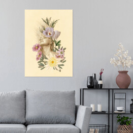 Plakat samoprzylepny Romantyczka wśród kwiatów
