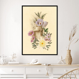 Plakat w ramie Romantyczka wśród kwiatów
