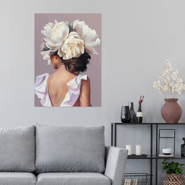 Plakat Kobieta w kwiatach obraz
