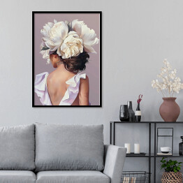 Plakat w ramie Kobieta w kwiatach obraz